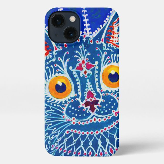 Coque iPhone Chat gothique bleu (Verso)