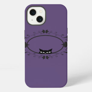 Etui iPhone 13 Chat noir caché