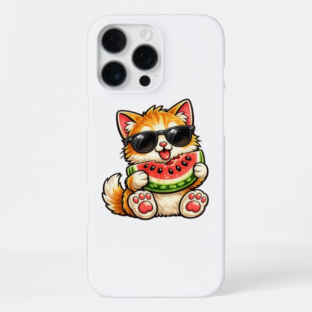 Coque iPhone Chat pastèque cool (Verso)