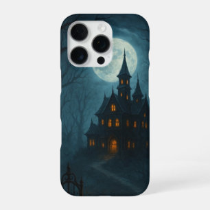 Coque iPhone 16 Pro Château hanté & Misty Moonlight - cas de téléphone