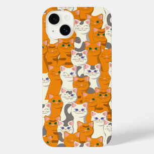 Chats blancs et gingembre motif yeux verts yeux bl