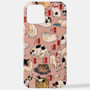 Coque iPhone 12 Pro Max chats japonais Ukiyo-e Funny kitty
