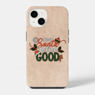 Coque Pour iPhone 14 Cher Père Noël Définissez un Bon Noël Étui de Té