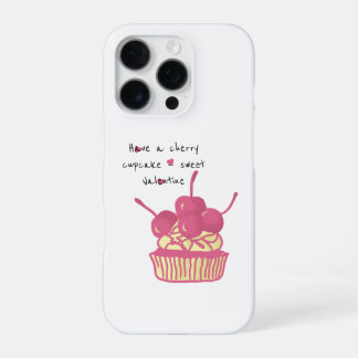 Coque iPhone 16 Pro Cherry Cupcake Valentine – Hand-Drawn Dessert