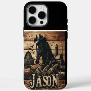 Coque iPhone 16 Pro Max Cheval De Ferme Avec Un Casquette Cowboy