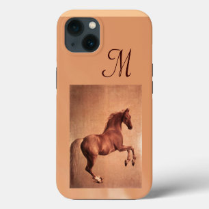 Etui iPhone 13 CHEVAL ROUGE , Monogramme Rose Antique