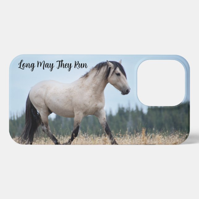 Coque iPhone Cheval sauvage de Pryor Mountain "Cloud's Pride" (Verso Horizontal)