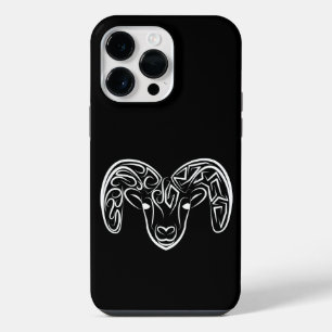Coque Pour Pour iPhone 14 Pro Max Chèvre / Mouton Tribal Noir et Blanc