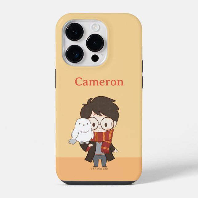 Coque iPhone Chibi HARRY POTTER™ & Hedwig (Verso)