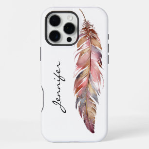 Coque iPhone 16 Pro Max Chic Bohème Amérindien Plume iPhone