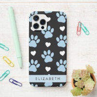 Chien Paws, Blue Paws, White Hearts, Votre Nom
