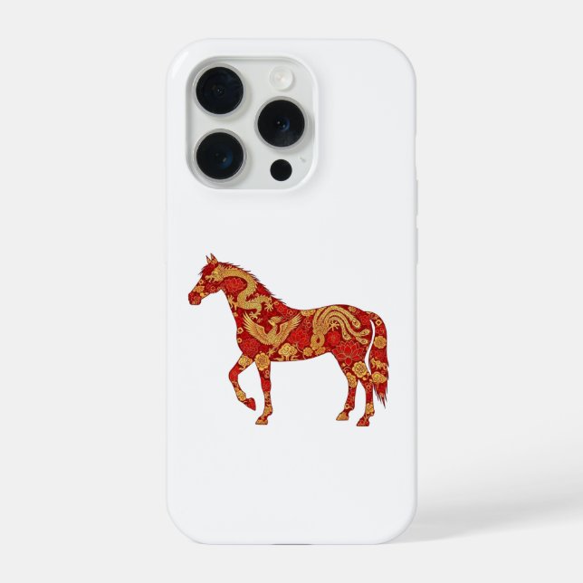Coque iPhone Chinese New Year Horse with Dragon Phoenix  (Verso)