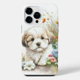 COQUE POUR POUR iPhone 14 PRO MAX CHIOT DE RACE SHIH TZU À L'AQUARELLE MIGNON