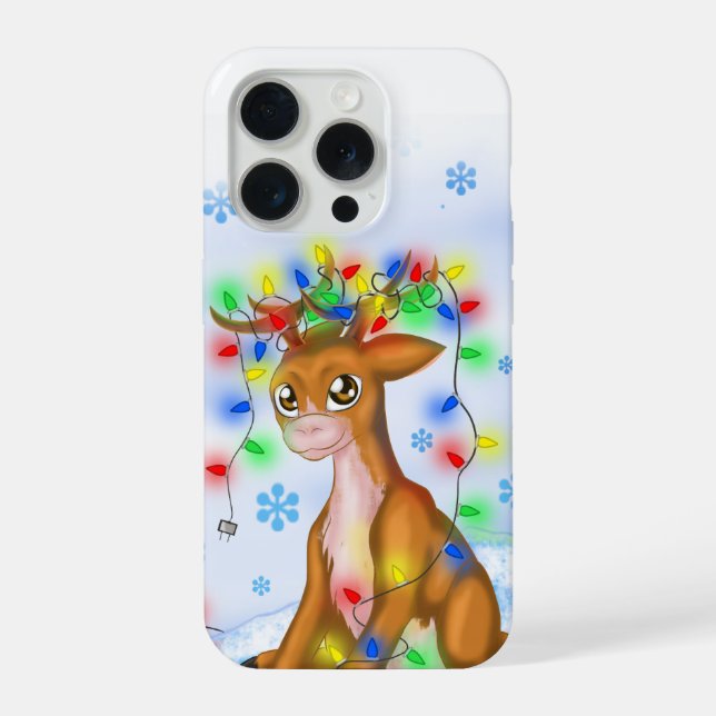 Coque iPhone Christmas Lights Reindeer (Verso)