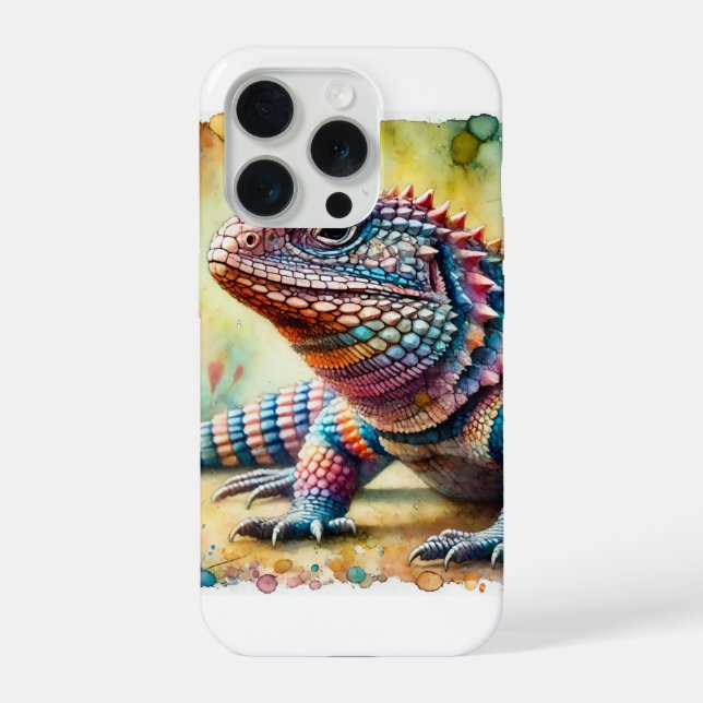 Coque iPhone Chuckwalla Lizard 190624AREF101 - Watercolor (Verso)