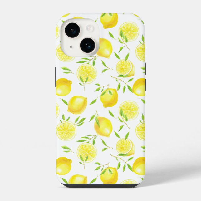 Coque iPhone Citrons et feuilles (Verso)