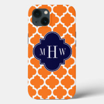 Citrouille Blanc Marocain #5 Navy 3 Monogramme Ini