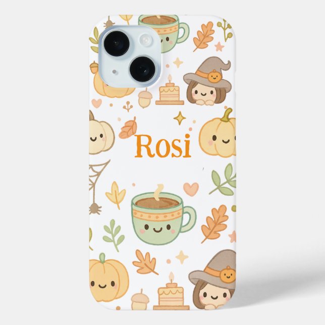 Coque iphone Citrouille d'automne mignon - Nom per (Verso)