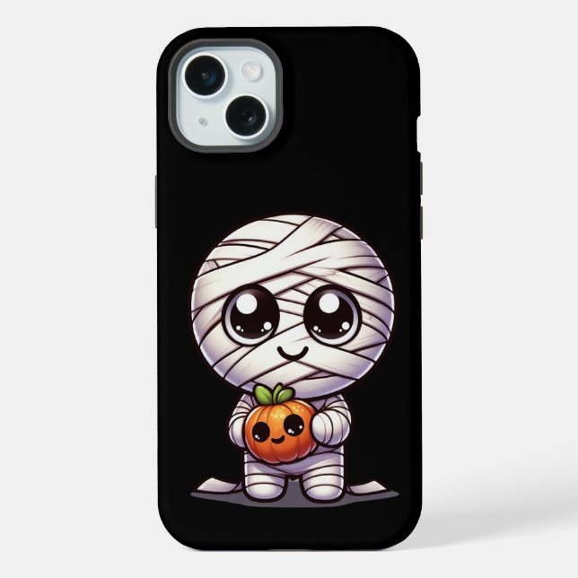 Coque iPhone Citrouille d'Halloween mignonne/maman (Verso)