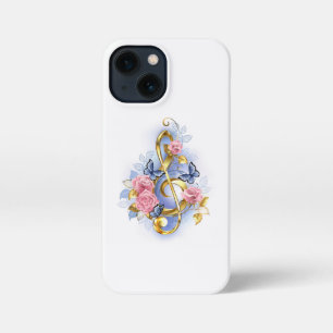 Etui iPhone 13 Mini Clé de fer avec roses roses roses