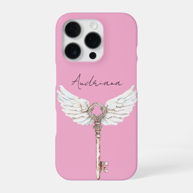 Coque iPhone Clé des plumes d'ange blanc (Verso)