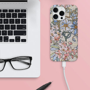 Coque iPhone 16 Pro Max Clematis rose Vin à fleurs Alphonse Mucha