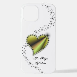 Coque iPhone 12 Coeur arc-en-ciel avec étoiles, La magie de l'amou