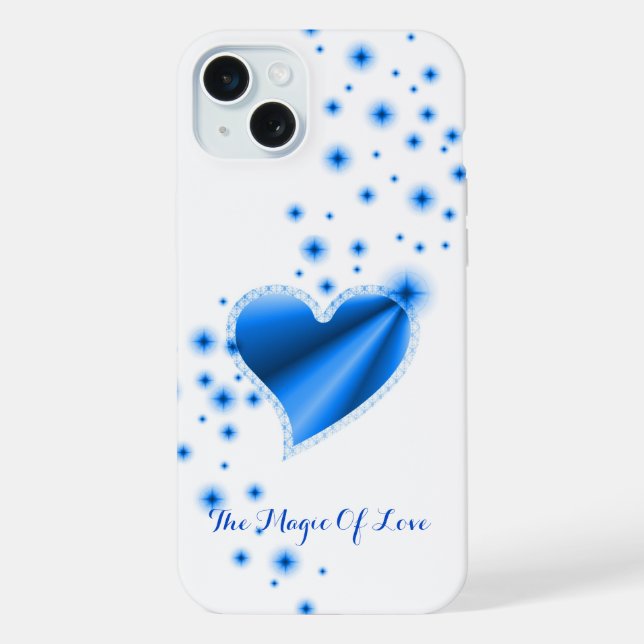 Coque iPhone Coeur arc-en-ciel avec étoiles, La magie de l'amou (Verso)