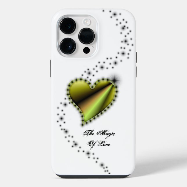 Coque iPhone Cœur Arc-en-Ciel avec Étoiles, La Magie de l'Amour (Verso)