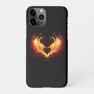 Coque iPhone 11Pro Cœur d'ange de feu avec des ailes