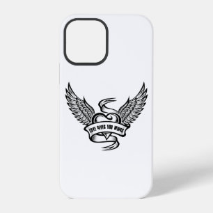 Coque iPhone 12 Pro Cœur Vintage Avec des Ailes, L'Amour Vous Donne de
