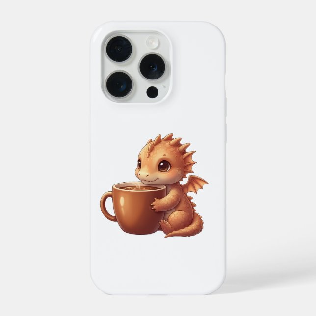 Coque iPhone Coffee Lover Dragon (Verso)