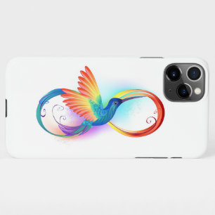 Coque iPhone 11Pro Max Colibri arc-en-ciel avec symbole Infinity