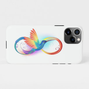 Coque iPhone 11Pro Colibri arc-en-ciel avec symbole Infinity