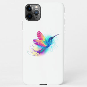 Coque iPhone 11Pro Max Colibri arc-en-ciel exotique