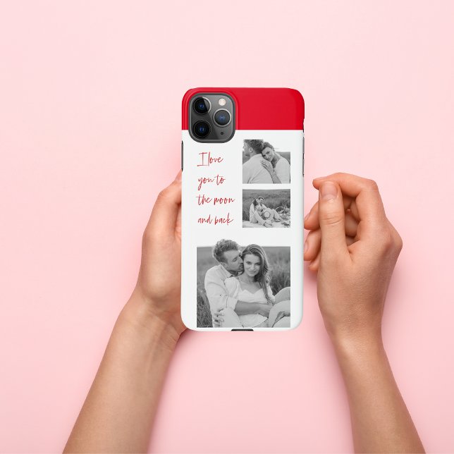 Coque iPhone Collage Couple Photo & Romantic Citation Love You  (Créateur téléchargé)