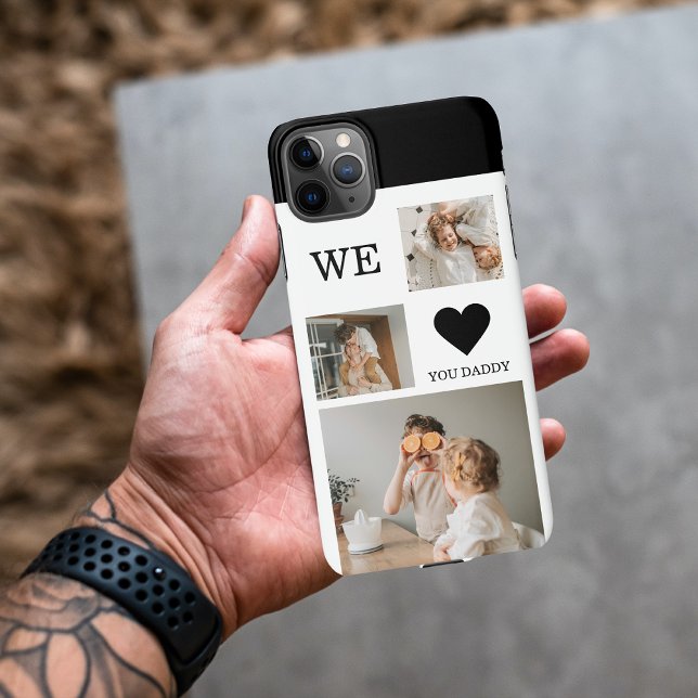 Coque iPhone Collage tendance Photo & We Love You Daddy Cadeau (Créateur téléchargé)