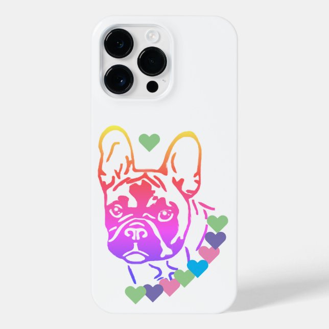 Coque iPhone Collier coeur pour Bouledogue Français (Verso)