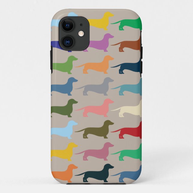 Coque iphone coloré de teckel (Dos)