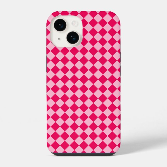 Coque iPhone Combinaison rose motif diamant par Shirley Taylor (Verso)