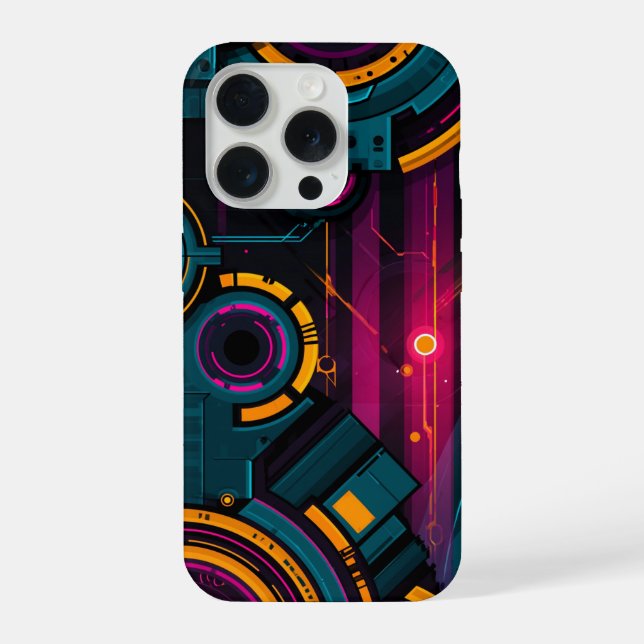 Coque iPhone Conception Abstraite Technologique (Verso)