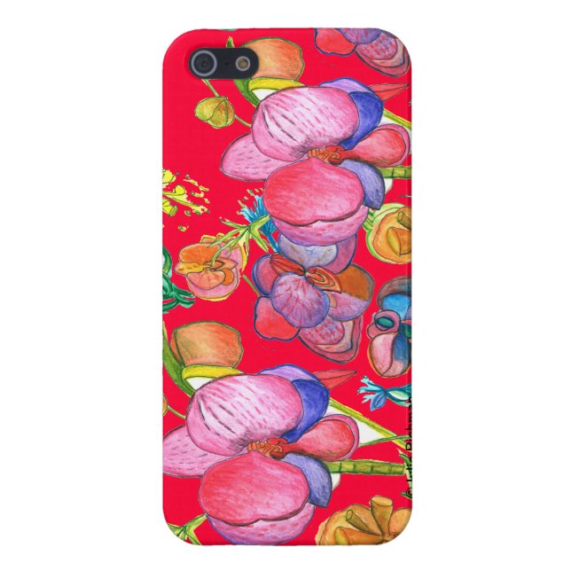 Coque iPhone Conception asiatique IPhone5 de beauté rouge (Dos)