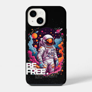 Coque Pour iPhone 14 Conception d'astronaute ÊTRE LIBRE
