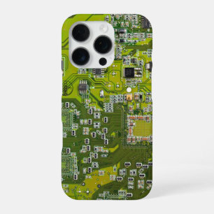 Coque iPhone 16 Pro Conception de carte de circuit imprimé vert clair