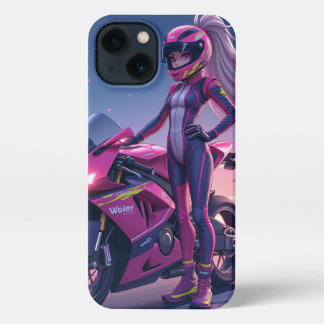 Etui iPhone 13 Conception de fille rose
