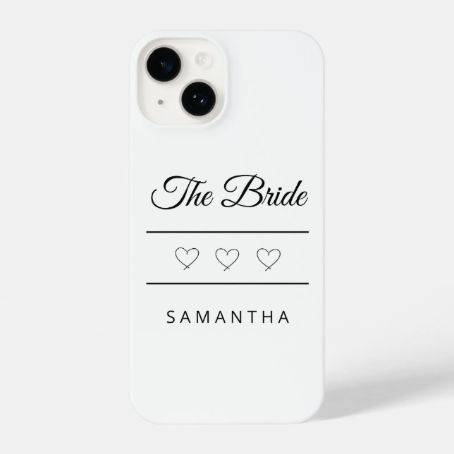 Coque iPhone Conception de mariage personnalisée pour la mariée (Verso)