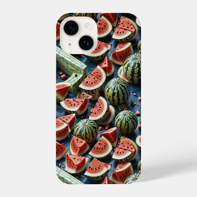 Coque iPhone Conception de Motif de pastèque juteuse 2 (Verso)