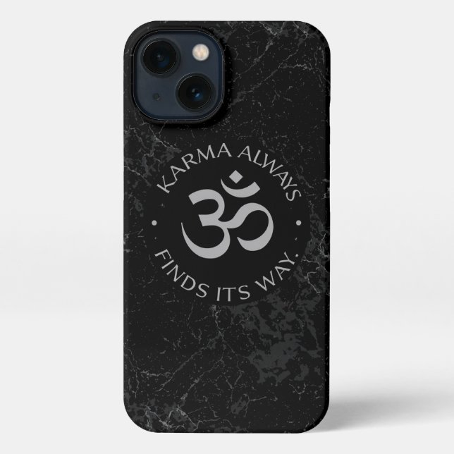 Coque iPhone Conception d'Om de Karma spirituel - Collection Mi (Verso)