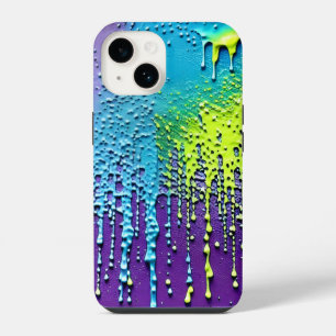 Coque Pour iPhone 14 Confetti Neon Déchirant Couleurs Lumineuses