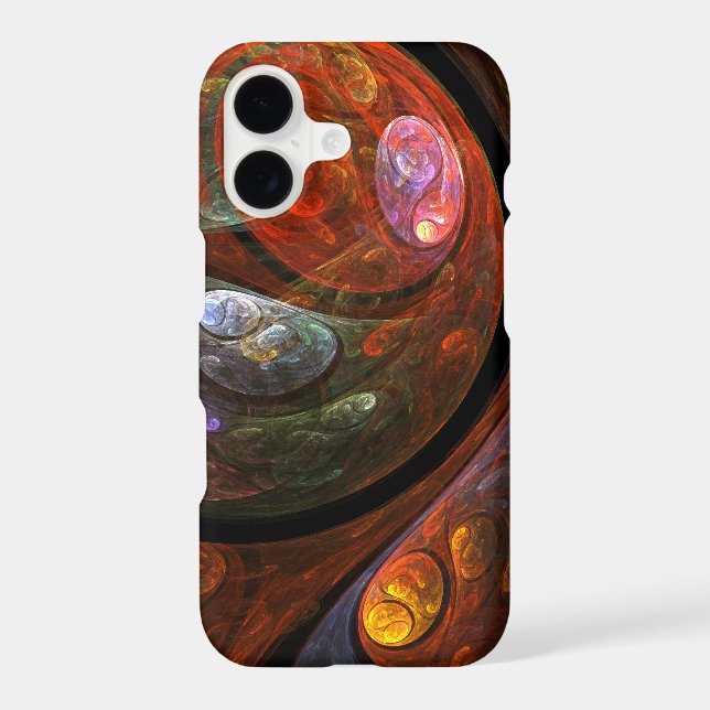 Coque iPhone Connexion fluide Art Abstrait brillant (Verso)